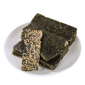 芝麻海苔夹心脆罐装即食大片烤紫菜海苔宝宝儿童孕童零食罐装整箱