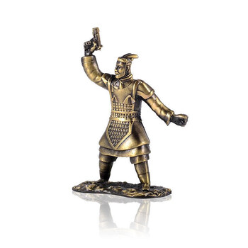 兵马俑摆件 礼品枪ak的兵马俑木公开物全金属兵马俑摆件模型现代战争