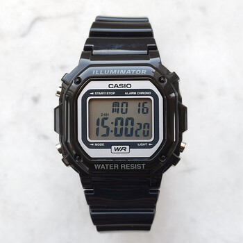 卡西欧(casio)手表 f108wh-1a 男女复古防水经典方块黑色电子表 f-108