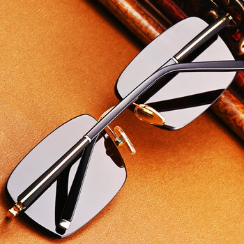 暴龙天然东海水晶石头镜方形太阳镜开车清凉养眼切边茶色男女眼镜墨镜