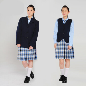 擎嵘装深圳校服中学礼服生 女款秋冬制套装 西服 裙 衬衣 飘带 马甲