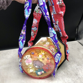 秋天里的个包包 零食做的背包包包女斜挎包旺仔ad钙奶糖包 果汁软糖4