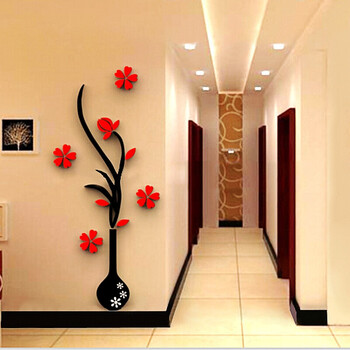 新年春节亚克力墙贴画 3立体墙贴纸墙纸墙画 自粘防水冰箱贴 客厅电视