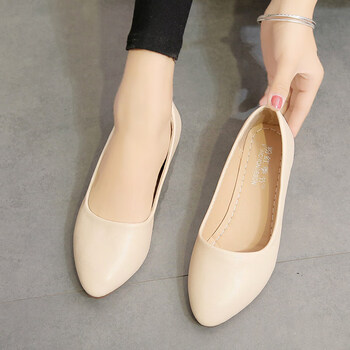 曹迪船鞋女夏软淑女工作上班鞋春鞋尖头平底单鞋女夏百搭仙女浅口瓢鞋