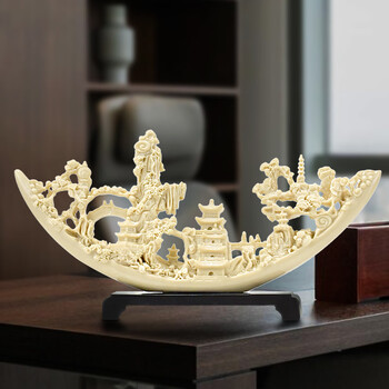 冰石美 欧式一帆风顺吉祥象牙摆件办公室客厅电视柜装饰品乔迁送礼