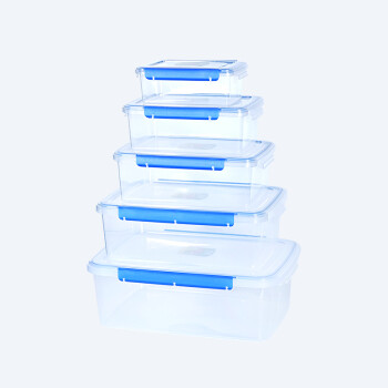 筑昇墨酒店用塑料长方形保鲜盒套装冰箱收纳微波炉饭盒密封盒食品盒 超大号12.8升(42*30*15厘米)
