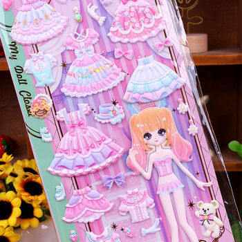 芭比娃娃儿童公主换装贴纸女孩换衣服贴画奖励