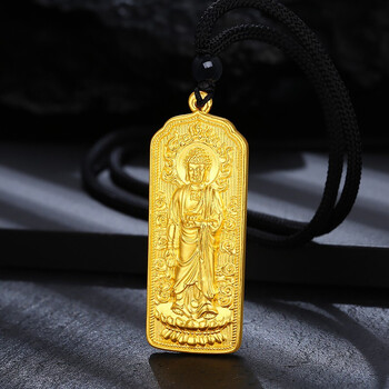 老凤凰黄金吊坠男士款本命年生肖佛观音足金999大日如来挂坠送老公男