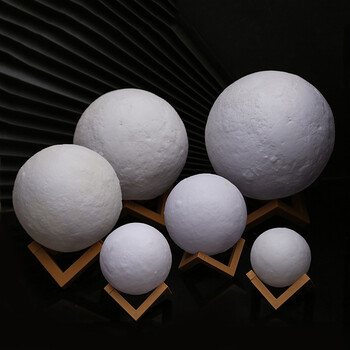 3d月球灯led夜灯星空灯画室儿童diy用品少女心月亮灯 20cm 支架