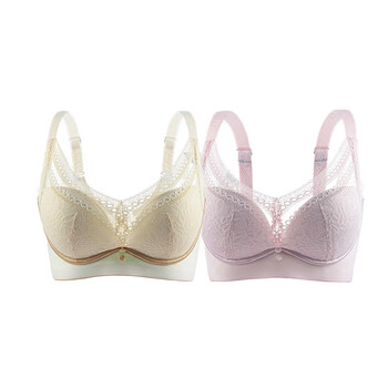 中脉(jm)聚拢调整型女士乳胶内衣5589# 桃妖粉 香槟金 36/80(ab小c通