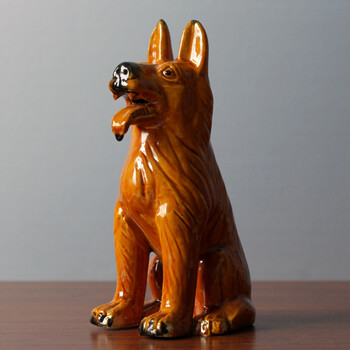 里的装饰品玄关生肖狗狗旺财狗守财狗工艺品风生水起唐三彩狼狗瓷器狗