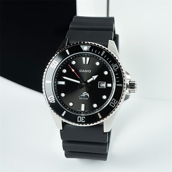 卡西欧(casio)剑鱼比尔盖茨商务休闲简约夜光电子运动男士腕表mdv-106