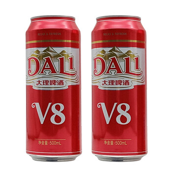 大理v8啤酒淡爽特产大听装整箱500ml12瓶刻凡听装500ml6瓶