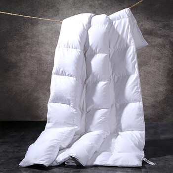 清栀家纺 鸭毛被子冬被羽绒加厚保暖被芯冬天双人空调被 白色 180x220