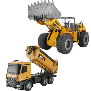 汇纳玩具六一儿童节礼物童励10通道全合金遥控铲车汇纳583四驱装载机