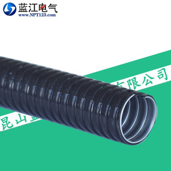 蓝江 单扣与双扣包塑金属软管锌合金被覆PVC电缆护套软管工业级环保包塑管 单扣JS-8B(200米)