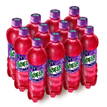 整箱美年达葡萄味500ml24瓶箱