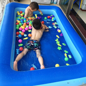 水迪儿童游泳池家用婴儿游泳桶加厚大号戏水池充气游泳桶洗澡盆波波池 加厚一环2.1米儿童戏水-电泵