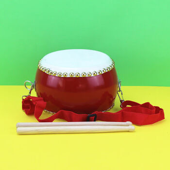 宝宝小鼓玩具打击乐器小孩婴儿手拍韩国地鼓儿童鼓音乐敲打 6英寸牛皮