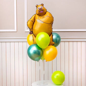 男孩生日装饰场景熊出没主题气球布置光头强熊大熊二圆环立柱桌飘熊二
