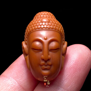恋江南大日如来橄榄核单籽精雕阿弥陀佛挂件核雕佛头吊坠手捻文玩手把
