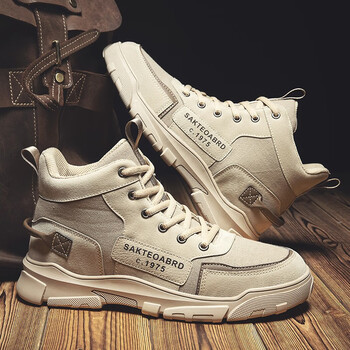 苏衿春男鞋秋冬季高帮休闲鞋子男男士工装工作训运动板鞋学生定制联名
