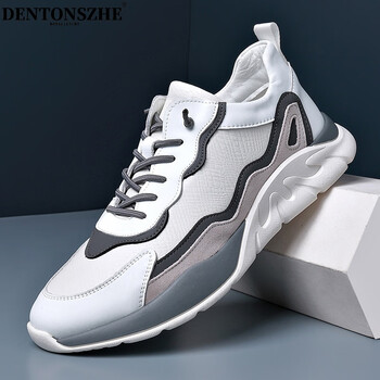 品牌休闲男鞋2022网面真皮鞋潮流百搭鞋子男夏季休闲老爹鞋运动鞋男鞋