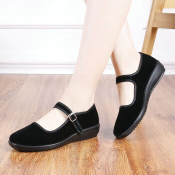 加肥加大码女鞋老北京布鞋特大号老北京布鞋女单鞋工作礼仪通勤透气软