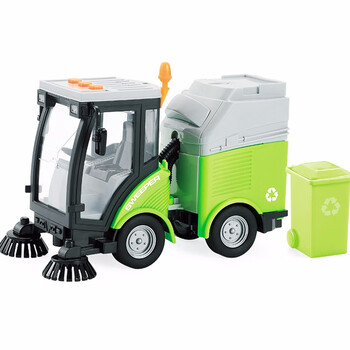 toy)shxi男女孩宝宝玩具车1:16惯性滑行环卫吸尘车仿真扫路车儿童声光