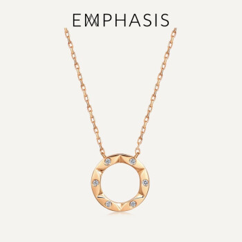 EMPHASIS 艾斐诗Timeless「恒」系列18K玫瑰金六芒星钻石颈链 91985N
