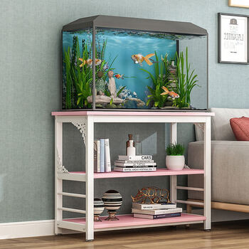 底柜鱼缸架子底柜 白架粉色板 无鱼缸长50宽30高70带底柜【图片 价格