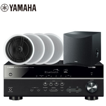 雅马哈（Yamaha）HTR-3072+IW360+SW050 吸顶音响 喇叭吊顶音箱 家用客厅背景音乐蓝牙功放音响（6件套）