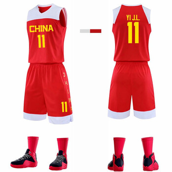 准者(rigorer)中国队篮球服11号易建联球衣定制19中国国家队篮球衣