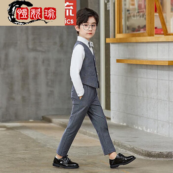 男童主持人服装夏季小男孩朗诵比赛表演服儿童西服套装中大童钢琴演出