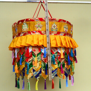 临宝得乐 藏族佛教寺庙法会佛堂布置装饰宝伞藏式特色绣八吉祥胜利幢