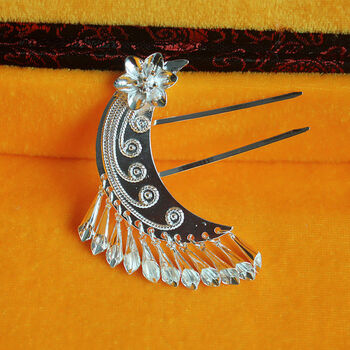 liyan苗族手工苗银古典汉服新娘配饰发簪影视剧组头饰长流苏古装头饰