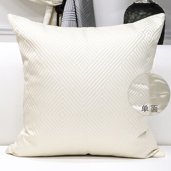 枕头轻奢靠枕床上护腰现代简约大号靠垫靠背米白几何单面3050cm不含芯