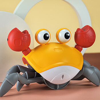 利瑞芬自动感应逃跑螃蟹儿童螃蟹玩具会爬电动感应自动逃跑小螃蟹会跑