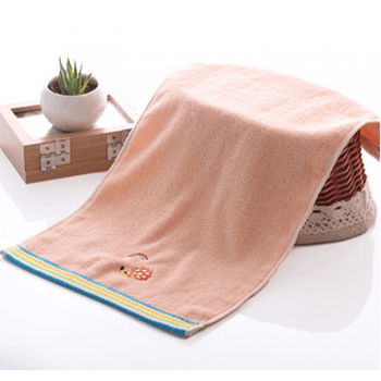 卡通毛巾学生洗脸幼儿园方巾儿童柔软吸水可爱小毛巾洗脸帕 藕粉色 50