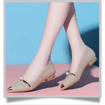 红蜻蜓韩版春季女鞋子瓢鞋尖头低跟女士小皮鞋2023新款网红百搭平底单