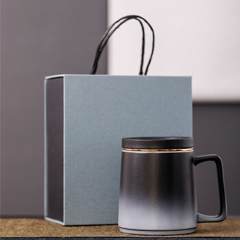 鑫韵家梦 定制茶杯陶瓷茶水分离杯带盖过滤 办公室个人专用办公杯喝水