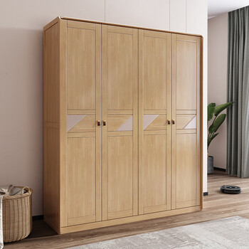 衣柜卧室平开门实木衣柜木质大衣柜两门三门四门衣橱卧室折叠推拉组合