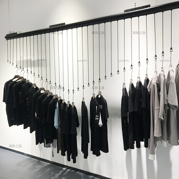 现货速发吊顶悬挂衣架简约上墙货架展示架男女服装店吊顶悬挂衣服架
