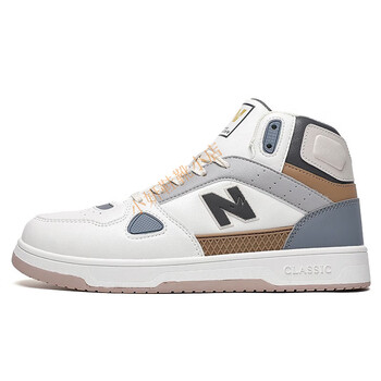 新百伦小白鞋高帮男鞋2023新款休闲运动时尚轻便软底百搭高邦板鞋 816