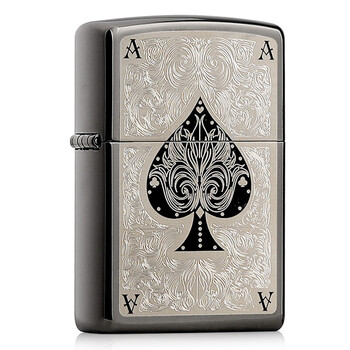 zippo打火机官方正版防风原装芝宝zppo28323男士送礼黑桃a新机不含油