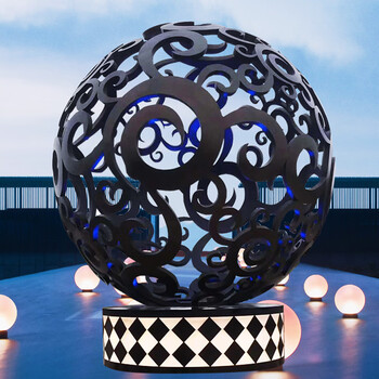 卡庭森(katingsen)不锈钢球雕塑定制镂空发光花球魔方地球仪园林水