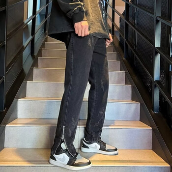 凡迪时尚牛仔裤男高街美式裤子潮牌男四季江浙沪穿搭复古破洞牛仔