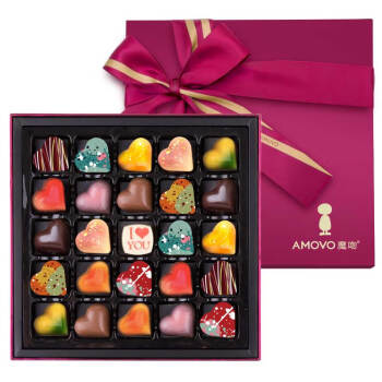魔吻（AMOVO）纯可可脂夹心巧克力圣诞节糖果顺 送女友纯手工礼盒装280克