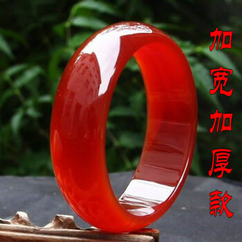 红玛瑙手镯女玉镯子南红玉石水晶玉髓手镯妈妈手镯女珠宝饰品加宽加厚红玛瑙手镯内径68mm 图片价格品牌报价 京东