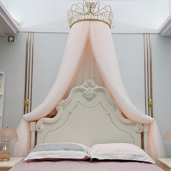 朗之舒床幔公主风蚊帐家用蕾丝床头帘纱帐素雅欧式婚庆装饰卧室床帘幔